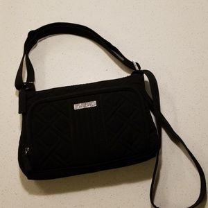 Vera Bradley small black quilted crossbody bag